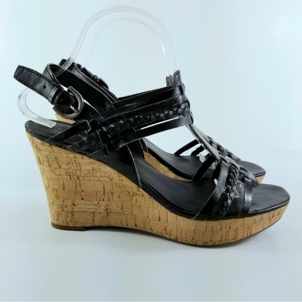 Sz 9.5 Franco Sarto Cerise Cork Wedge Heels